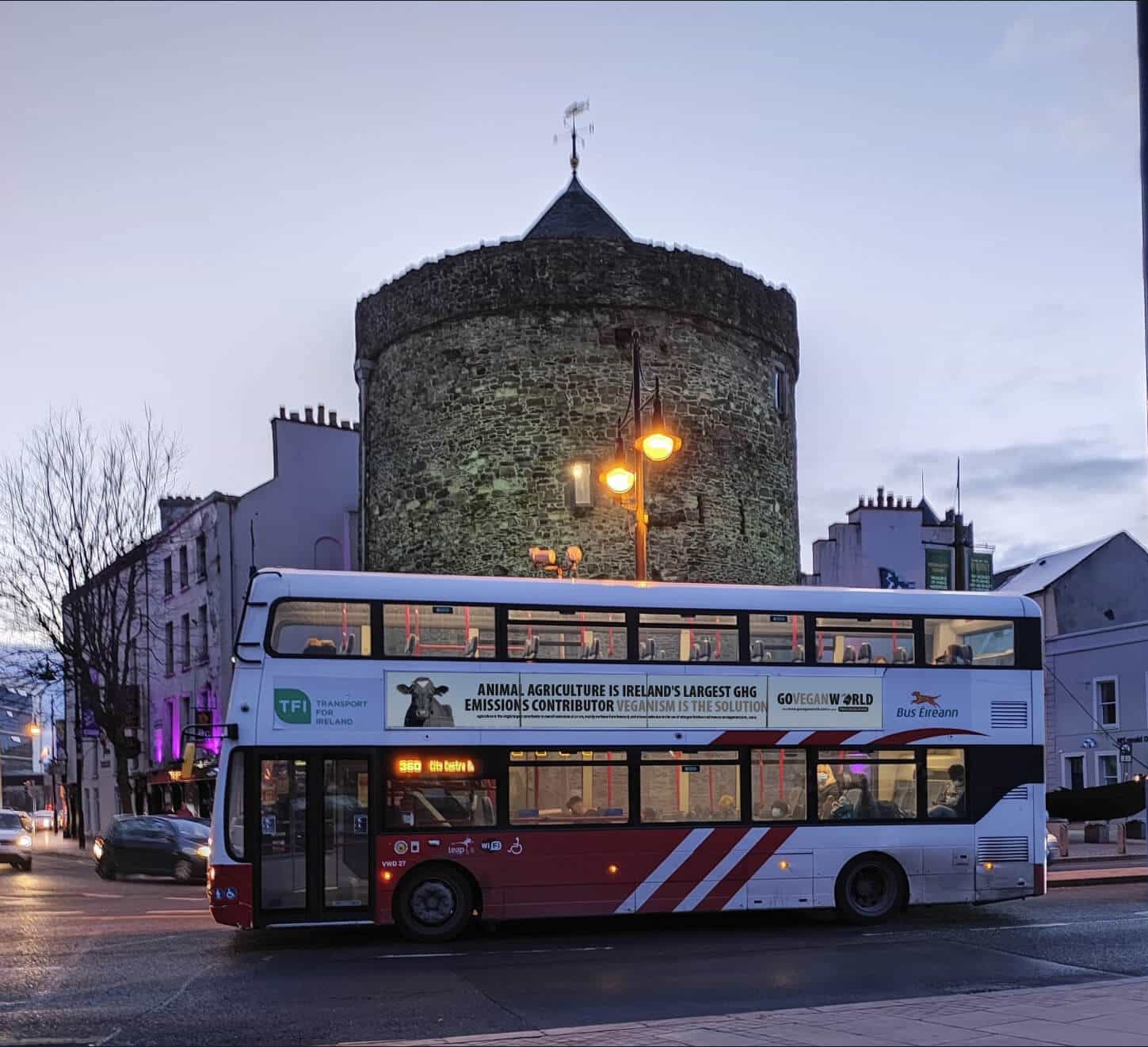 vegán reklámok a buszokon Írországban