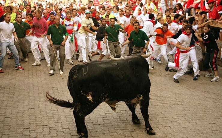 Sokkoló felvétel készült a rémült bikáról, aki a mélybe ugrott egy spanyol bikafuttató fesztiválon